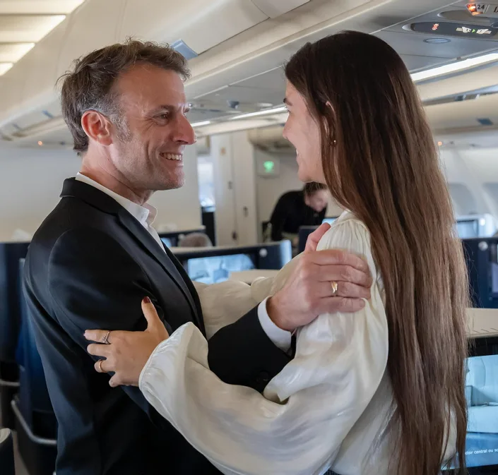 Farrah El Dibany traveling alongside President Macron to Egypt